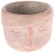 Betónový obal na kvetináč Face terakota, 15,5 x 11 x 14 cm