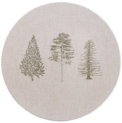 Béžový servírovací tanier so stromčekmi Natural Pine Trees - Ø 33*1 cm