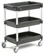 Policový manipulačný vozík MOVE, s 3 hlbokými policami, 790x480x940 mm