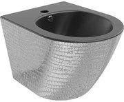 Mexen Lena, závesný bidet 480x370x325 mm, čierna matná - strieborná, 35224872