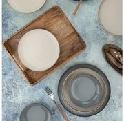 Jedálenská súprava 16 ks sivá/béžová porcelán