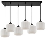 Závesné svietidlo Riffle, 6x biele sklenené tienidlo, b