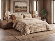 Mikroplyšové obliečky PLAID krémové Rozmer obliečky: 2 ks 70 x 90 cm | 200 x 220 cm