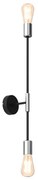 Nástěnná svítidlo FLAME 2xE27/60W/230V čierna/lesklý chróm