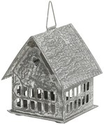 Zinkový antik kovový závesný domček na sviečku Canie - 8*8*10 cm