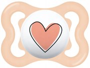 Silikónový cumlík Mam Supreme s krabičkou - Srdiečko, ružový