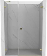 Mexen Lunar-B, pravé otočné sprchové dvere 120 cm, číre sklo, zlatý profil, 832S-120-050-50-00-P