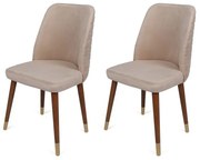 Súprava jedálenských stoličiek Hugo Cream and Walnut, 2 ks