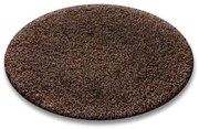 Koberec kruh SHAGGY hnedý