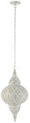 Biele kovové závesné svetlo / luster Oriental drop - Ø 31*133 cm