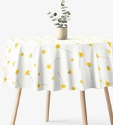 Goldea okrúhly obrus 100% bavlnené plátno - púpavy Ø 100 cm