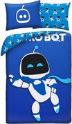 Posteľné obliečky z mikrovlákna Astro Bot – motív Galactic Blue - 70x90 cm + 140x200 cm