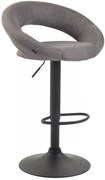 Barová stolička Olinda - látka, čierny rám - sivá