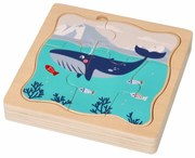Adam Toys Drevené vrstvené puzzle Antarktída
