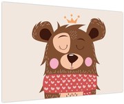 Obraz - Medvedík s červeným šálom (90x60 cm)