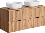 Comad Kúpeľňová skrinka s doskovými umývadlami set Adel Oak 120 dub wotan