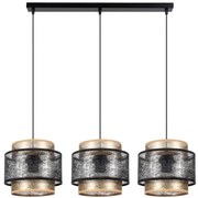 Luster na lanku GABI 3xE27/60W/230V zlatá/čierna