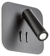 Redo 01-1492 - LED nástenné svietidlo QUDA LED/6W/230V + LED/3W CRI 90 USB čierne