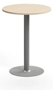 Barový stôl ALVA, Ø700x900 mm, s kotvením do zeme, HPL, strieborná/breza