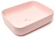 Umývadlo na dosku SAT Infinitio 50x39 cm růžová mat bez prepadu SATINF5039PM