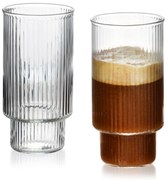 Sada 4 ks sklenic ELLA STRIPES 400 ml čirá