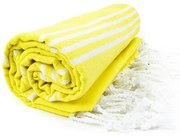 The One Towelling Plážová osuška Hamam Sultan - Žltá / biela | 100 x 180 cm