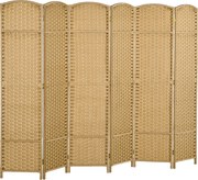 HOMCOM 6 Panelový 240 x 170 cm Bambusový Paraván Skladací Screen pre Obývaciu Izbu Prírodný | Aosom