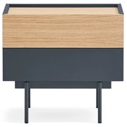 Nočný stolík v dekore duba v antracitovo-prírodnej farbe Otto – Teulat