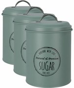Excellent Houseware Súprava plechových dóz na potraviny 13,5 x 18 cm, 3 ks, zelená, L