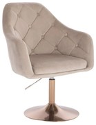 LuxuryForm DESIGN Kreslo ANDORA VELUR na zlatom tanieri - latte