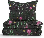 Bavlnené obliečky Renforcé - Herbár čierny