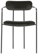 Čierna zamatová jedálenská stolička Ivy – WOOOD