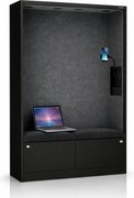 Akustická kabína SALLY MentalBox 1150 mm – čierny korpus, tmavosivé sedadlo