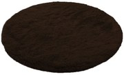 TZ Tmavohnedý okrúhly shaggy koberec Lana Rozmer: 80 cm