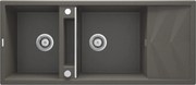 Deante Magnetic, 2-komorový granitový drez s odkvapkávačom 1160x500x224 mm, antracitová metalíza, DEA-ZRM_T213