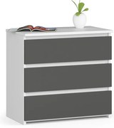 Nočný stolík CL3 60 cm biely / grafitový / sivý
