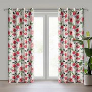 ZÁVES NA KRÚŽKOCH 140X250 CM KVETY