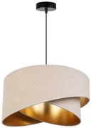 Závesné svietidlo Mediolan, 1x krémové/zlaté textilné tienidlo, (výber z 2 farieb konštrukcie)