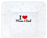 NEW BABY Prebaľovacia podložka mäkká New Baby I love Mum and Dad biela 85x70cm