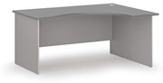Ergonomický kancelársky pracovný stôl PRIMO GRAY, 1600 x 1200 mm, pravý, sivá/grafit
