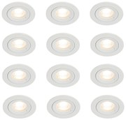 Sada 12 vstavaných bodových svetiel bielych okrúhlych GU10 50 mm IP44 - Xena