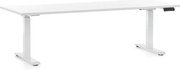 Výškovo nastaviteľný stôl OfficeTech C, 200 x 80 cm, biela podnož, biela