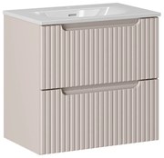 Koupelnová skříňka Nova Cashmere II Sky se zápustným umyvadlem 60 cm kašmírová/bílá