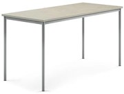 Stôl SONITUS, 1800x800x900 mm, linoleum - svetlošedá, strieborná