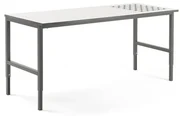 Dielenský stôl CARGO s valčekmi, 2000x750 mm, biela / šedá