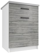 Kuchynská skrinka Belini spodná so zásuvkami 60 cm šedý antracit Glamour Wood s pracovnou doskou TOR SDSZ1-60/0/WT/GW/0/B1