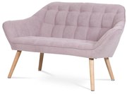 Autronic - Dvojmiestna sedačka, poťah staroružová látka, drevené nohy - masív kaučukovník - AK-322 PINK2