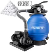 Monzana Piesková filtrácia k bazénu AQUA s filtračnými guľôčkami, 10 200 l/h, modrá