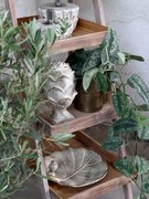 Bielo - zlaté antik cementové krmítko pre vtáčiky Vittel - 31*31*10cm