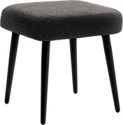 HOMCOM Nôžka pre nohy Štvorcová Stolička s Úpravou Cashmere, Oceľové Nožičky, do Obývačky, Spálne, Tmavo šedá, 42 x 42 x 47 cm | Aosom